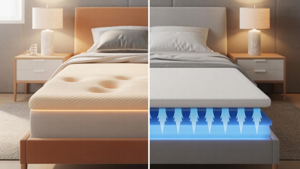 Traagschuim Topper vs Koudschuim Topper